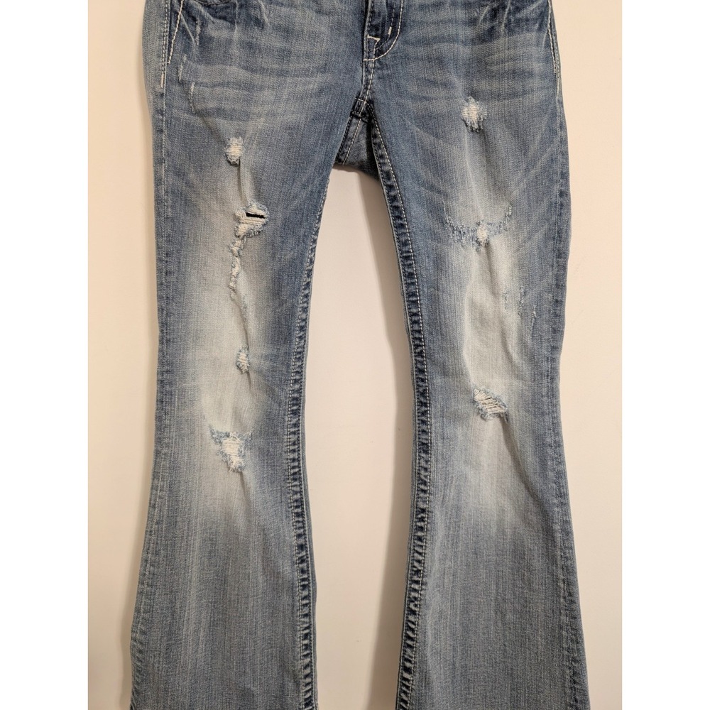 Miss Me Flare Denim Jeans 29 (30) Low Rise Stretch Sequin Blue JE5440F3R Great! - Picture 13 of 15